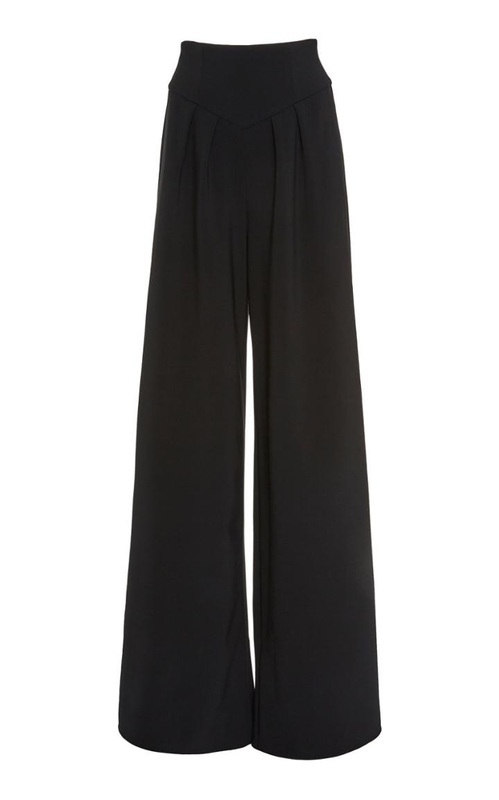 Christian Siriano Crepe Wide-leg Trousers