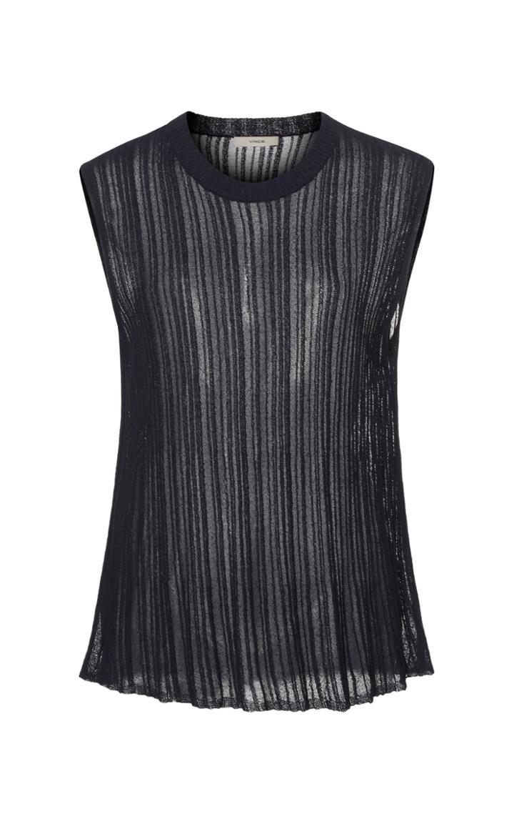 Vince Sheer Pliss Top