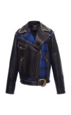 Versace Leather Checked Jacket