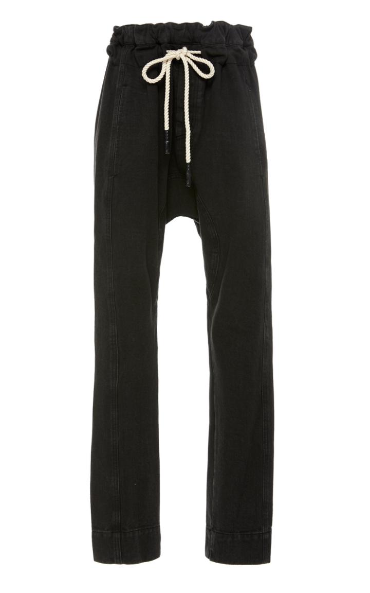 Bassike Drawstring High-rise Denim Pants