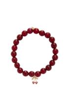 Sydney Evan 8mm Red Agate Bead Bracelet With Small Cherry Charm