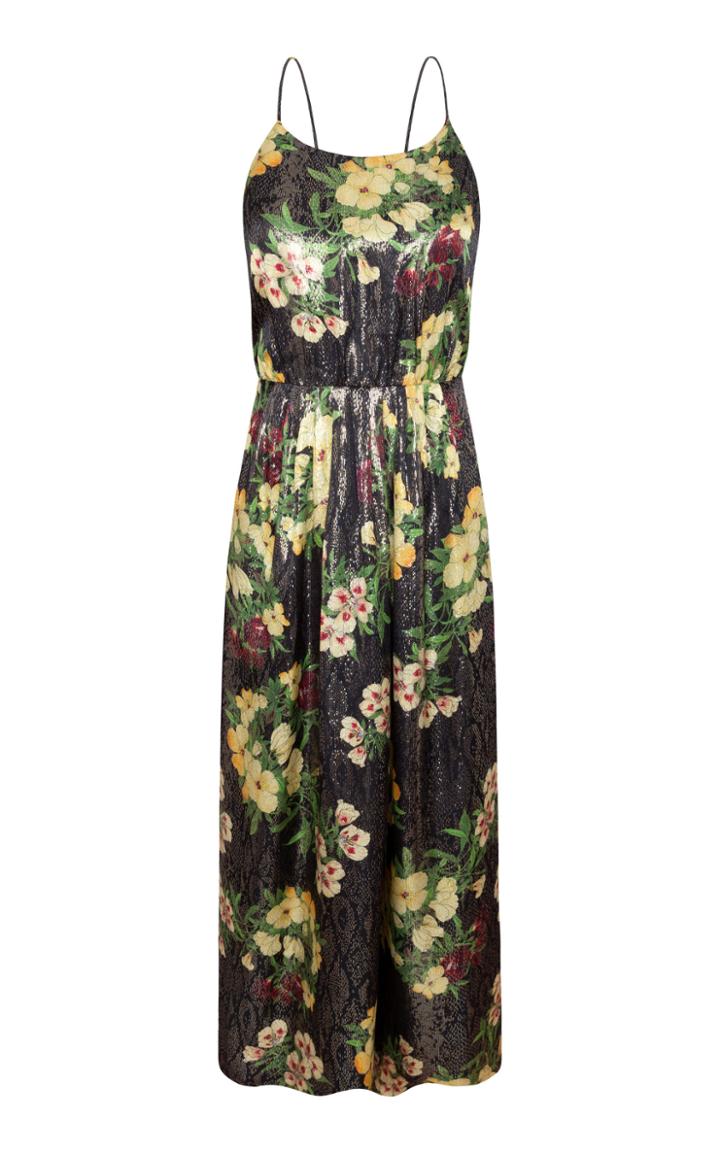 Adriana Iglesias Gina Floral Silk Jacquard Midi Dress