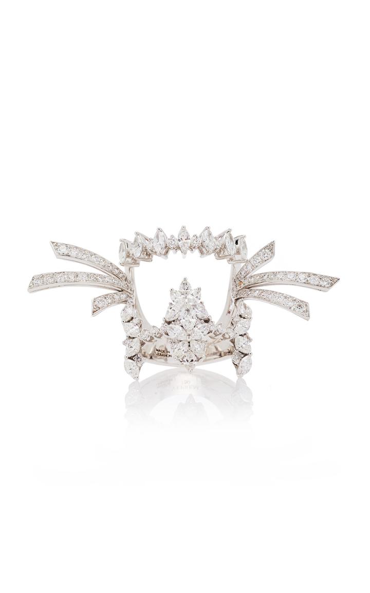 Yeprem Statement 18k White And Diamond Ring