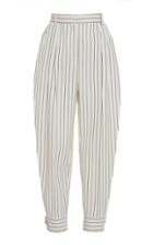 Alessandra Rich Tapered-leg Pinstripe Wool Pants