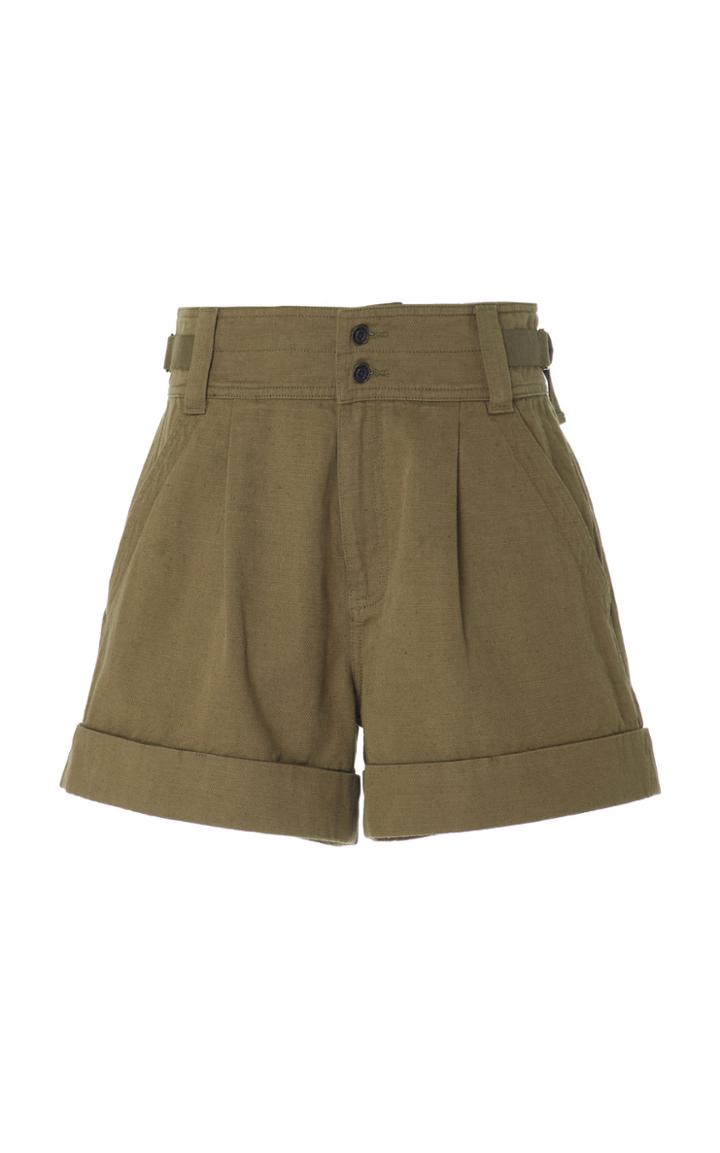 Current/elliott Relaxed Army Utility Cotton-linen Shorts