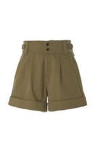 Current/elliott Relaxed Army Utility Cotton-linen Shorts