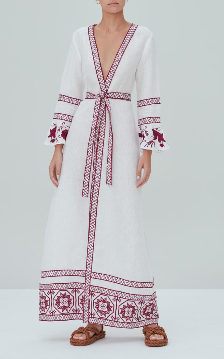 Moda Operandi Alexis Mahita Linen Maxi Robe Dress