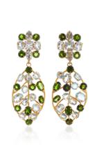 Bounkit Earring Set With Blue Quartz And Chrome Diopside
