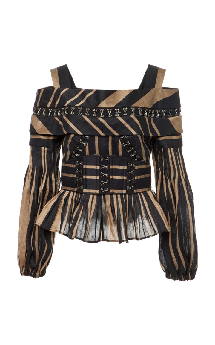 Acler Archer Linen Stripe Blouse