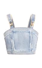 Balmain Chainlink Denim Crop Top