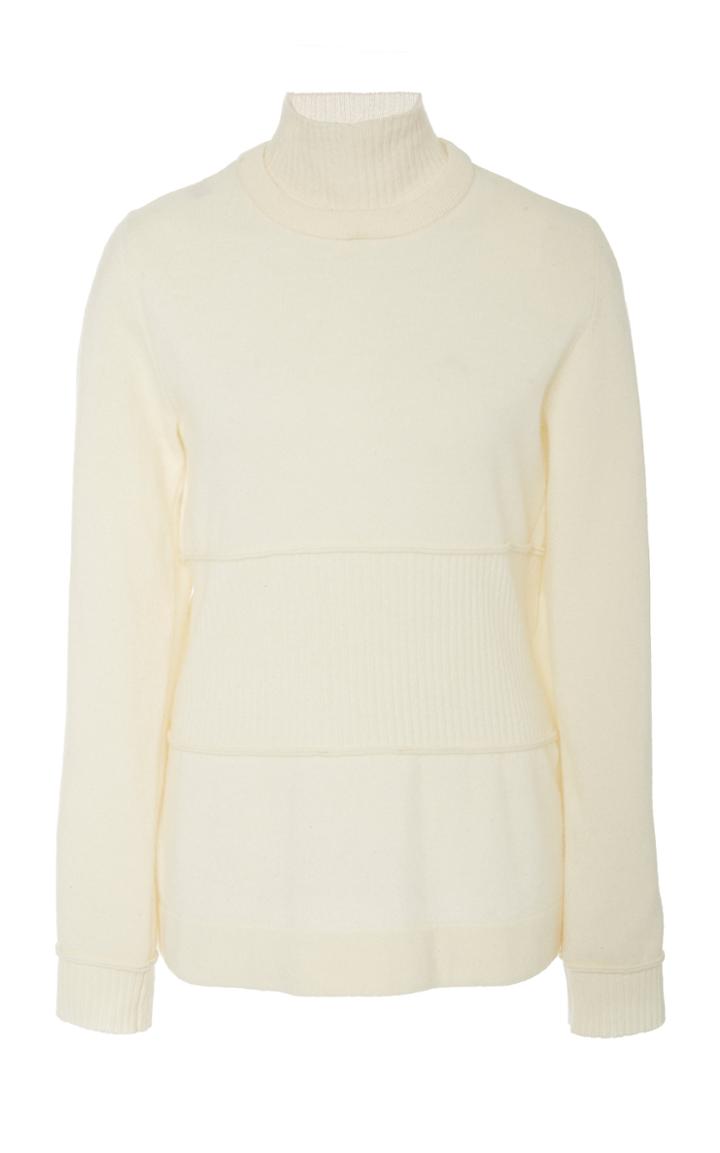 Cdric Charlier Paneled Wool Turtleneck Sweater