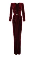 Alexandre Vauthier Velvet V-neck Maxi Dress