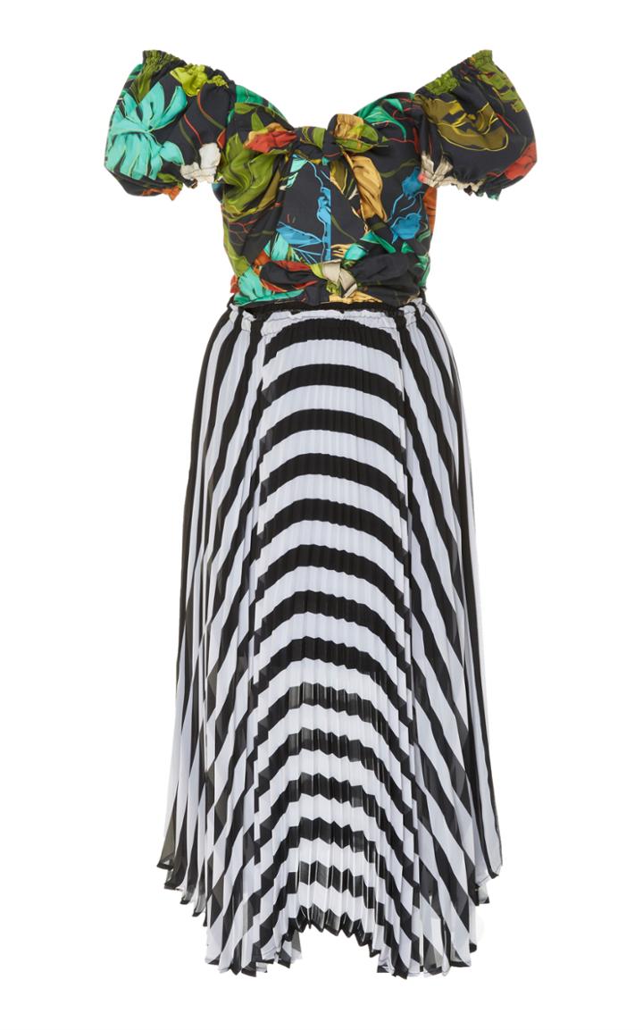 Delfi Collective Katy Floral Stripe Midi Dress