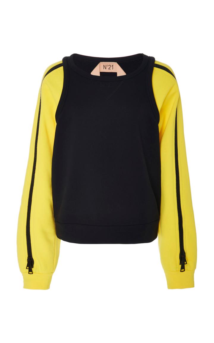 N 21 N&deg;21 Fanny Cotton Zip Sleeve Sweatshirt