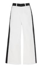 Frame Cropped Two-tone Wide-leg Jeans