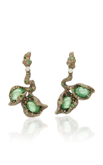 Arunashi One-of-a-kind Tsavorite & Diamond Branch Earrings
