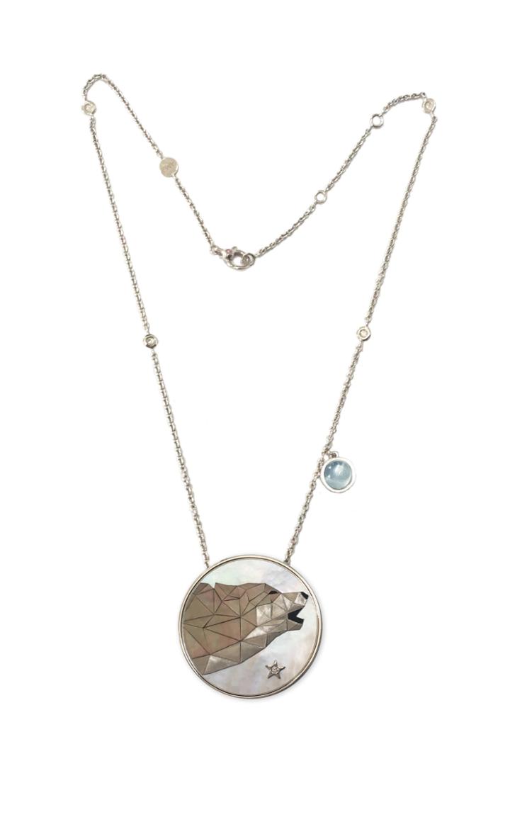 Anna Maccieri Rossi Wolf At The Moon Pendant