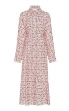 Emilia Wickstead Oriana Floral Collared Poplin Shirt Dress