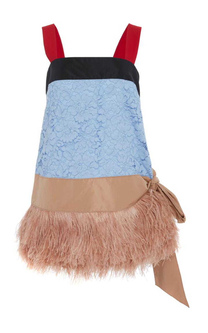 N 21 N&deg;21 Feathered Hem Lace Mini Dress