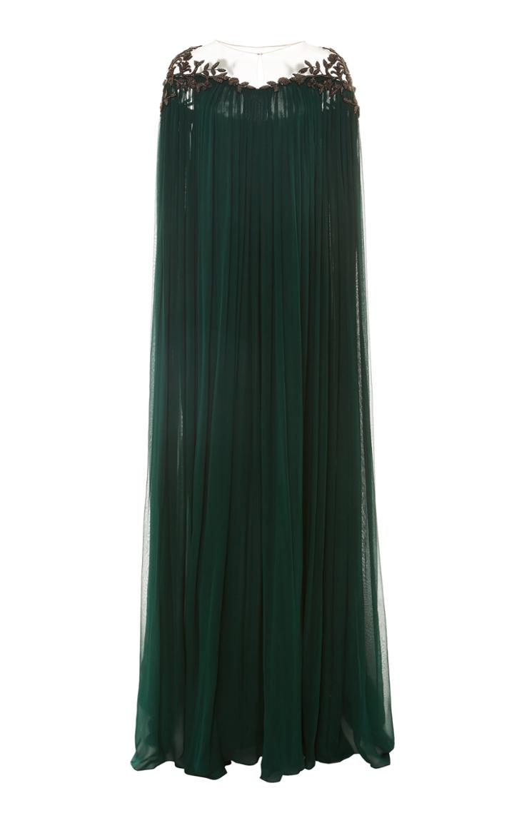 Pamella Roland Embellished Silk Chiffon Caftan