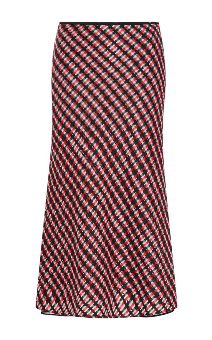 Versace Wool Devore Mid Length Skirt