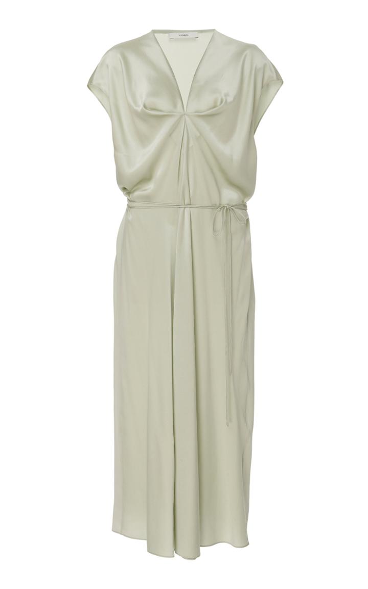 Vince Draped Silk Midi Dress