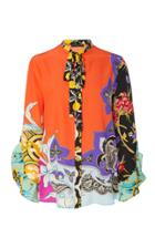 Etro Derbyshire Printed Silk Tie-neck Blouse