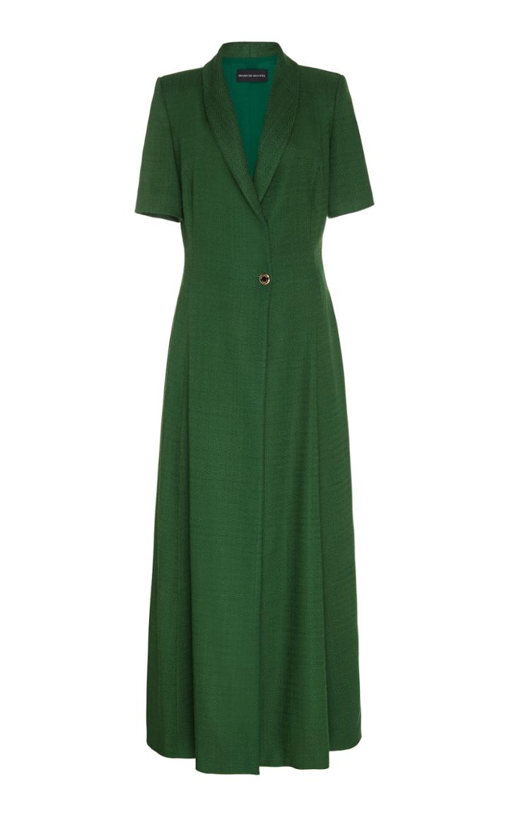 Moda Operandi Brandon Maxwell Button-detailed Linen Midi Dress Size: 2