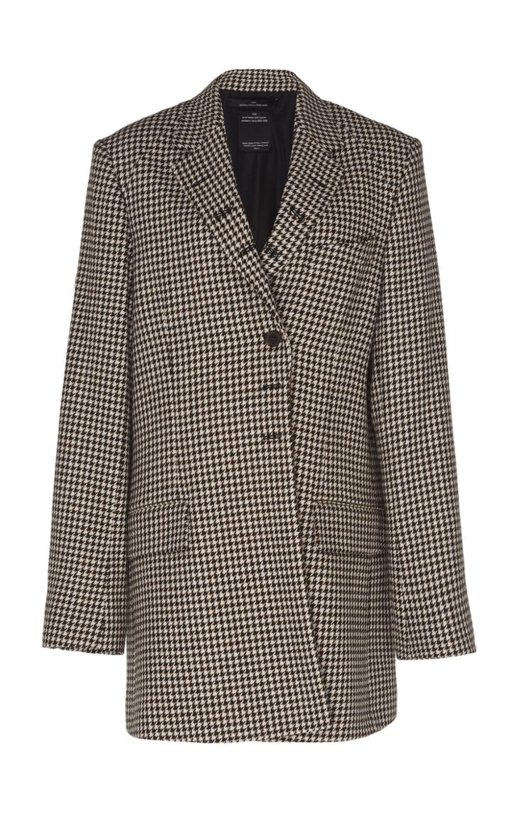 Rokh Oversized Houndstooth Wool Blazer