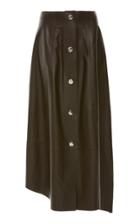Victoria Beckham Long Asymmetric Leather Skirt