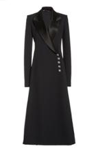Moda Operandi Marina Moscone Satin-trimmed Tuxedo Dress