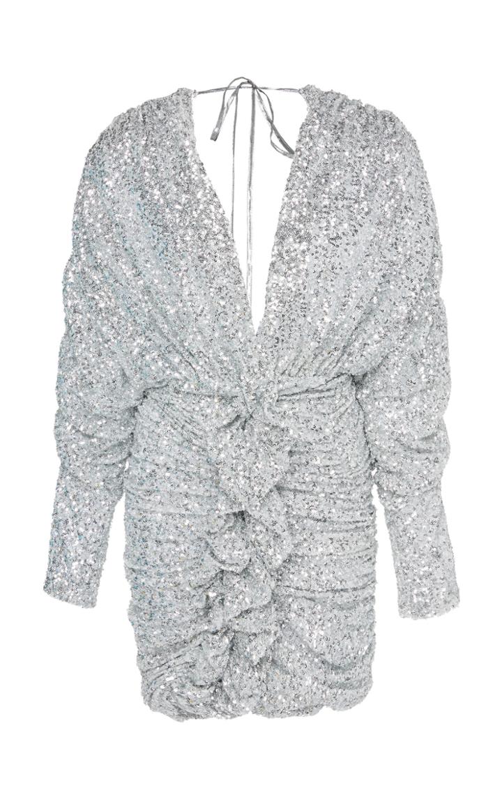 The Attico Sequin Draped Dress