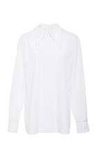 Marni Poplin Long Sleeve Polo Blouse