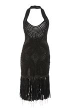 Naeem Khan Woven Halter Mini Dress