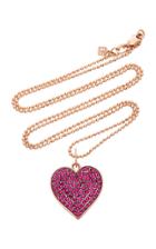 Moda Operandi Sydney Evan 14k Rose Gold Extra Large Pav Heart Charm Necklace