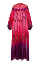 Moda Operandi Alberta Ferretti Silk Habotay Gown Embellished Neckline Size: 36