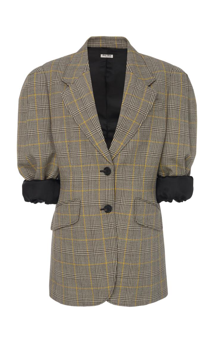 Miu Miu Checked Wool Blazer