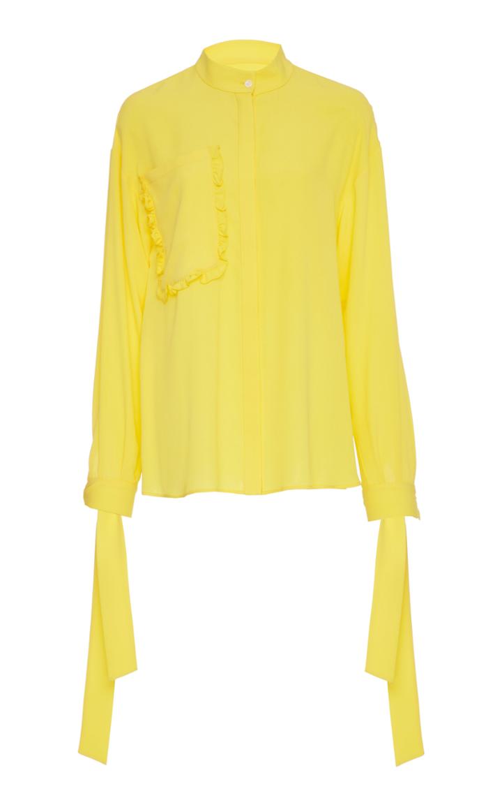 Novis Pell Ruffle Pocket And Tie Cuff Blouse