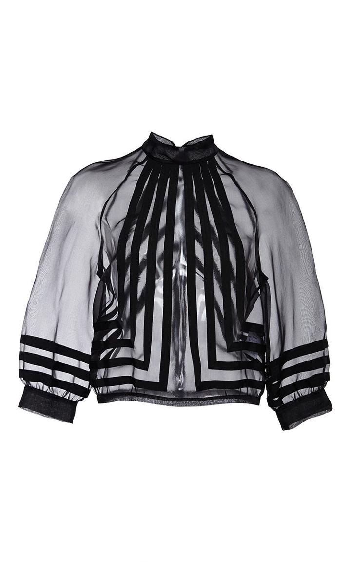 Nina Ricci Organza Blouse With Ribbon Embroideries