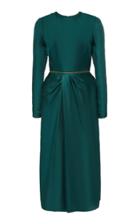 Brandon Maxwell Zip-waist Silk Dress