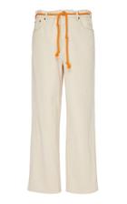 Nanushka Vintage Style Straight Jeans With Orange Rope