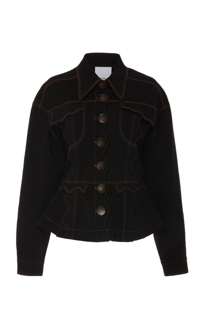 Acler Tana Scalloped Peplum Denim Jacket