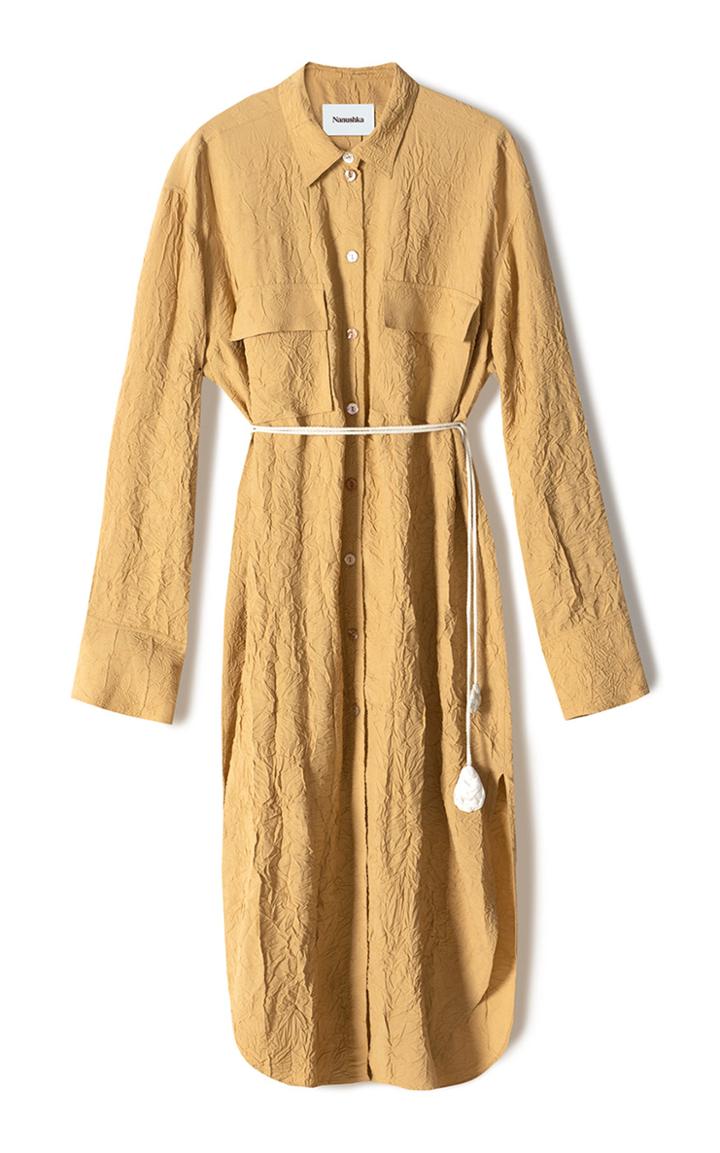 Moda Operandi Nanushka Fruma Textured Poplin Shirt Dress