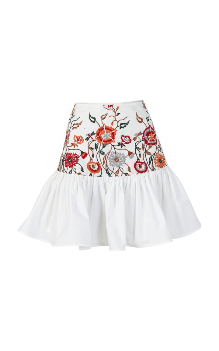 Moda Operandi Silvia Tcherassi Buccan Embroidered Poplin Skirt