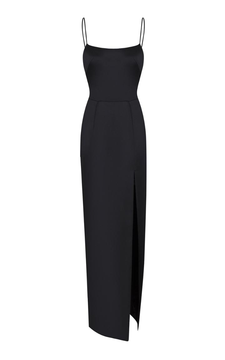 Rasario Square-neck Satin Sheath Dress