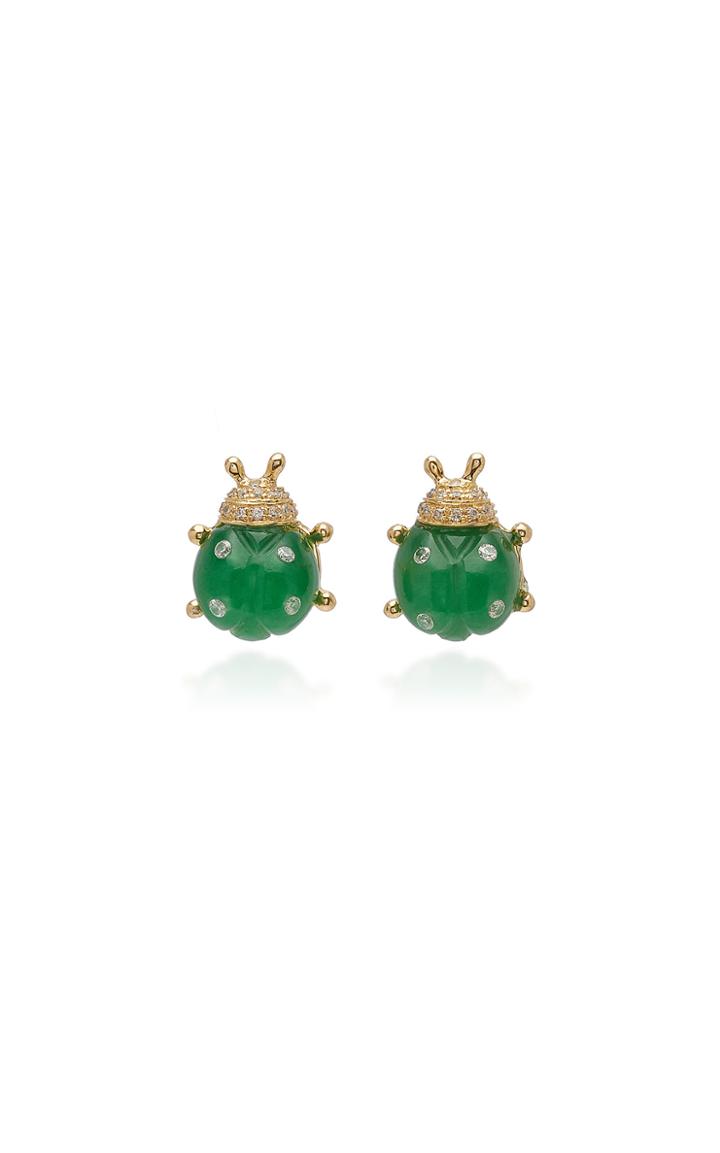 Casa Castro 18k Gold Quartz And Diamond Small Earrings