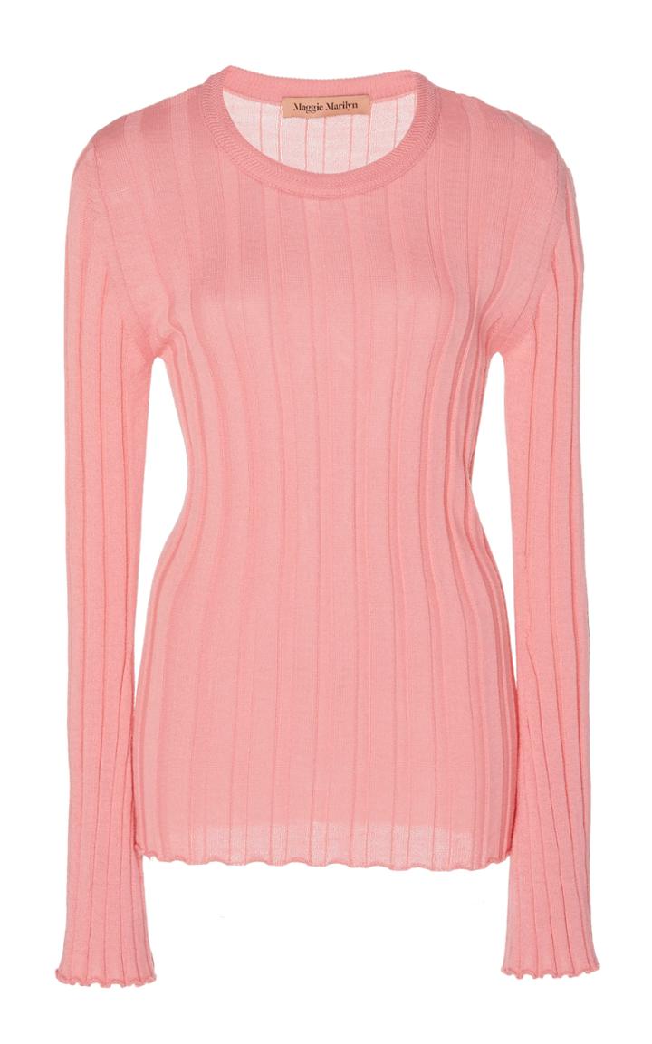 Maggie Marilyn The Sherbet Ribbed Wool-blend Sweater