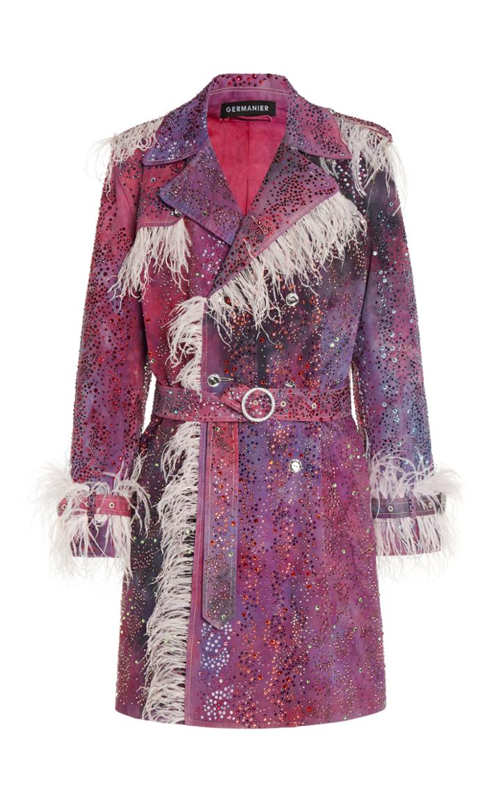 Moda Operandi Germanier Feather Belted Trench