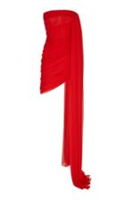 Oscar De La Renta Pleated Silk-chiffon Strapless Mini Dress