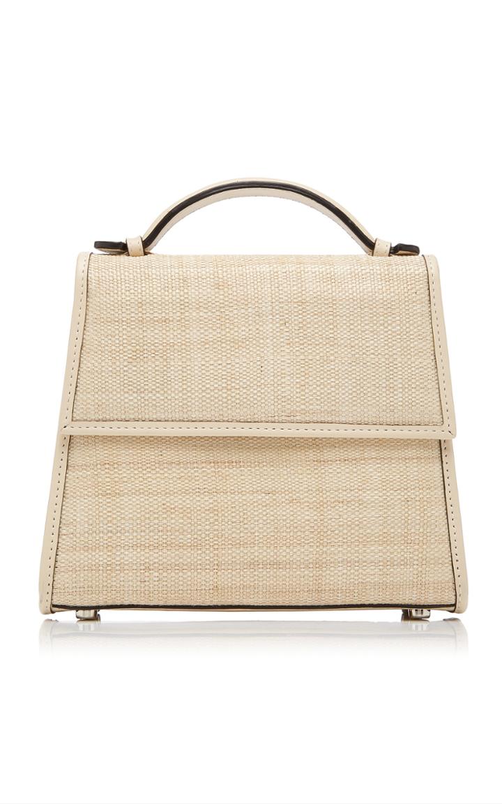 Hunting Season Leather-trimmed Straw Tote